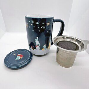 David's Tea The Nordic Mug Penguin Tea Party Tea Mug with lid and tea steeper NE